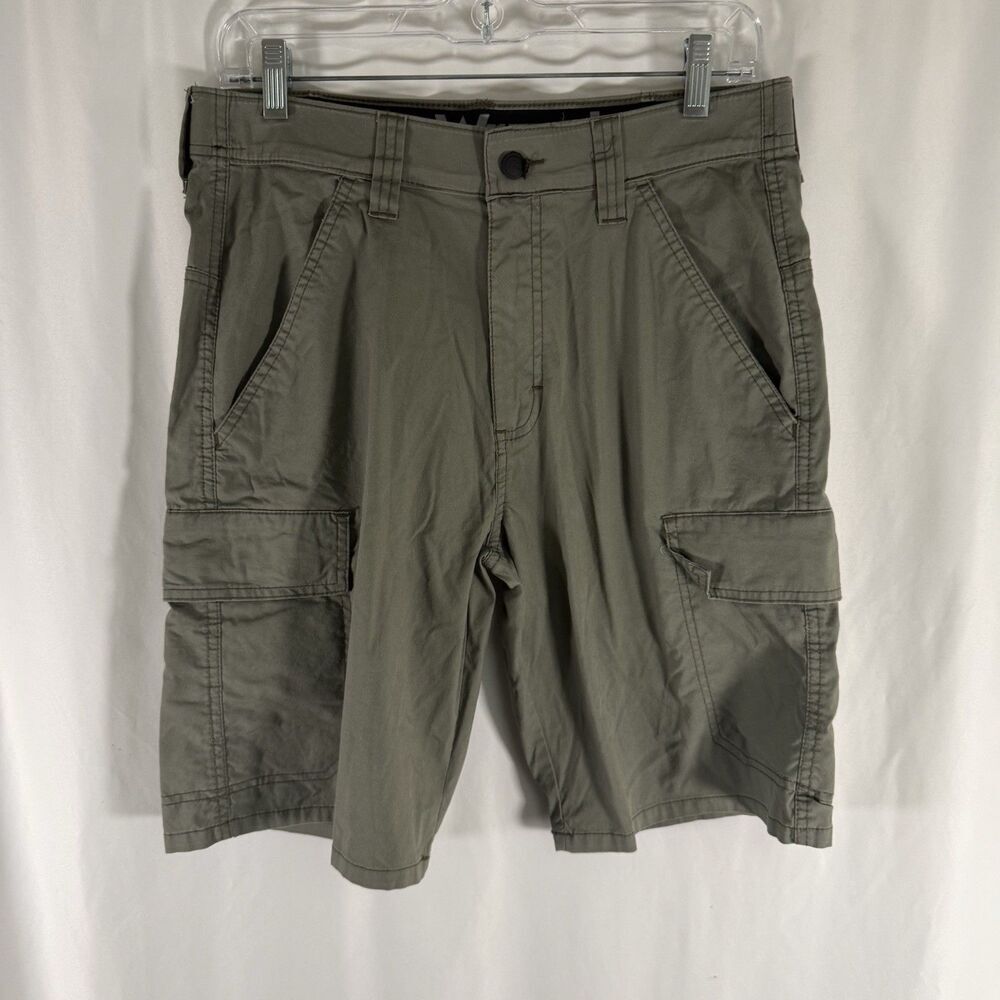Wrangler ATG Cargo Shorts Men's 30 Green 10" Inseam Cotton Blend Pockets